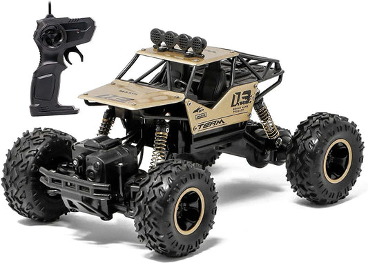 ROCK-CRAWLER  1:16 Metal Alloy Body Remote Control Rock Crawler High Speed Monster Racing Car (Gold)