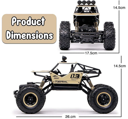 ROCK-CRAWLER  1:16 Metal Alloy Body Remote Control Rock Crawler High Speed Monster Racing Car (Gold)